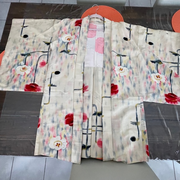 Other - Floral Kimono with Red and White Accents